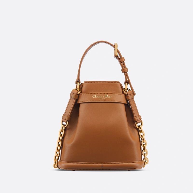 Small C'est Dior Bag CD-Embossed Calfskin Brown - Image 3