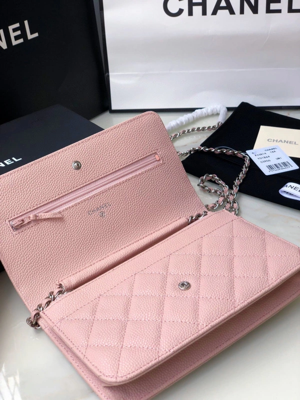 CHANEL CHAIN WALLET CAVIAR WITH SILVER HARDWARE HighQuality 716 - Image 6