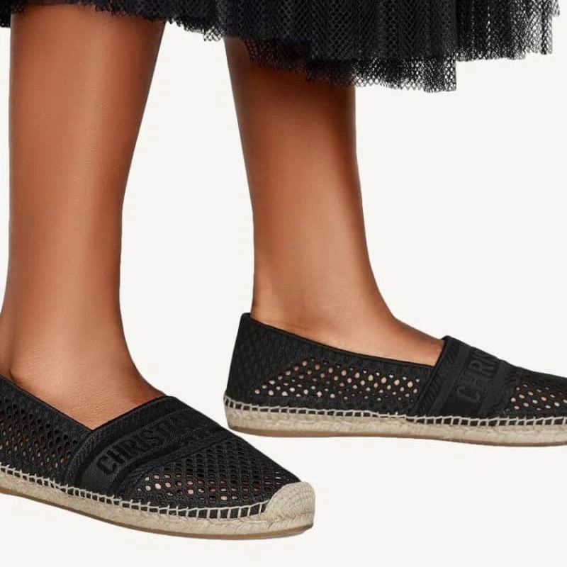 Christian Dior Granville Espadrilles Women Mesh Black - Image 4
