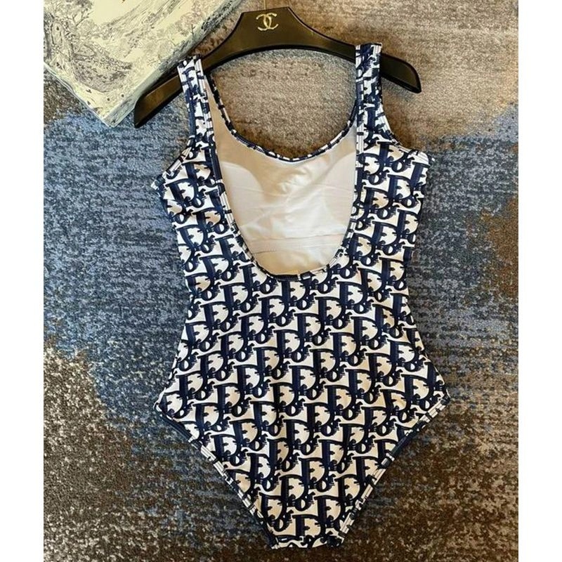 Christian Dior Swimsuit Women Oblique Motif Lycra Blue - Image 4