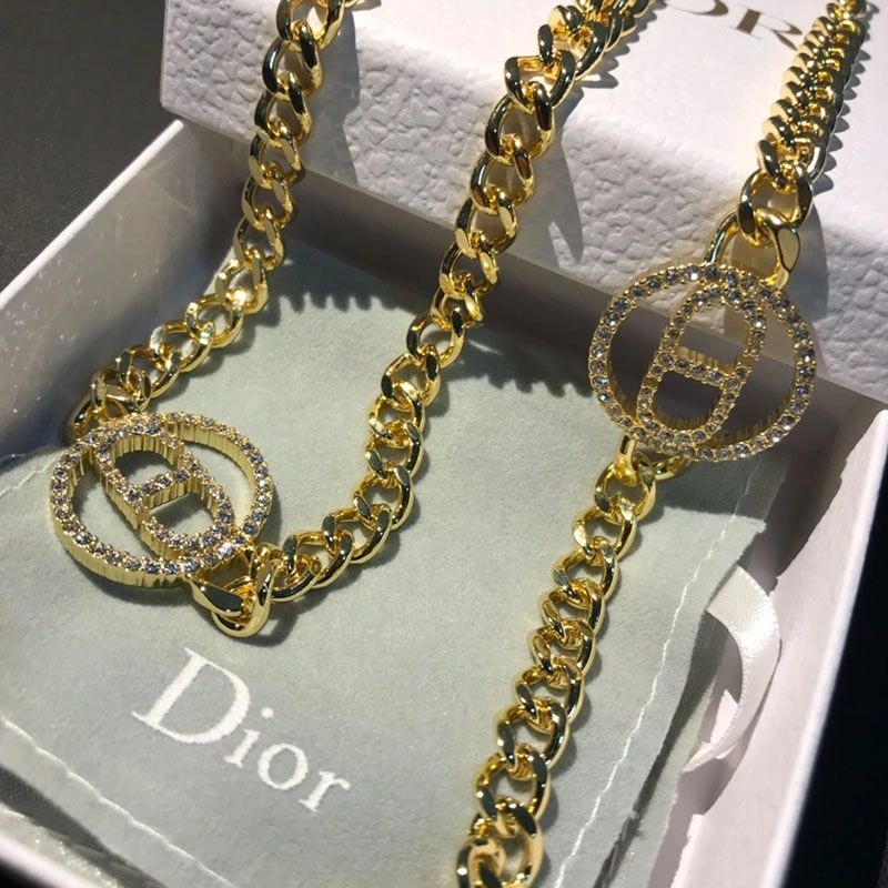Dior 30 Montaigne Necklace Metal And Silver Crystals Gold - Image 4