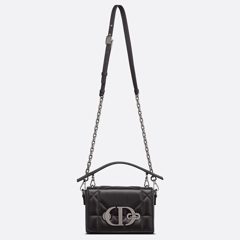 Dior 30 Montaigne Box Bag with Handle Maxicannage Lambskin Black - Image 5