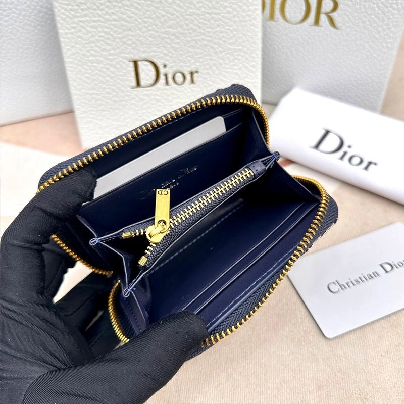 Dior 30 Montaigne Voyageur Zip Wallet Oblique Motif Canvas Black - Image 4
