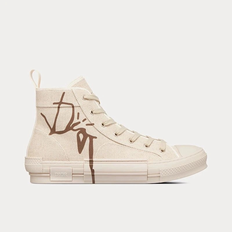 Dior B23 High-Top Sneakers Unisex Cactus Jack Dior Motif Canvas Beige - Image 4