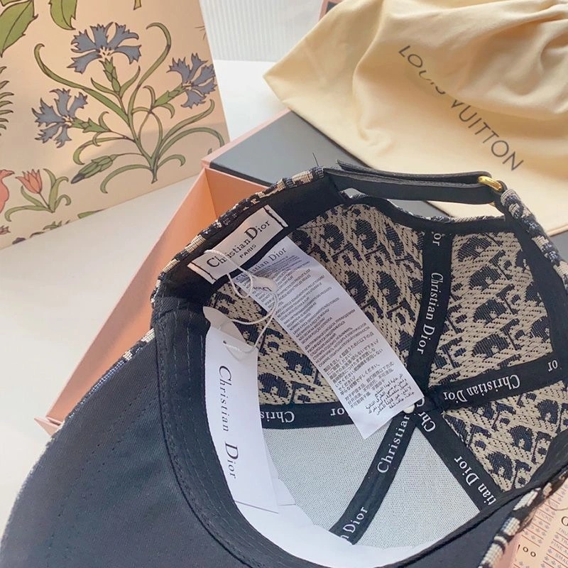 Dior Baseball Cap Oblique Motif Canvas Navy Blue - Image 3