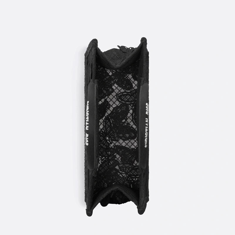 Dior Book Tote D-Lace Butterfly Motif Canvas Black - Image 4
