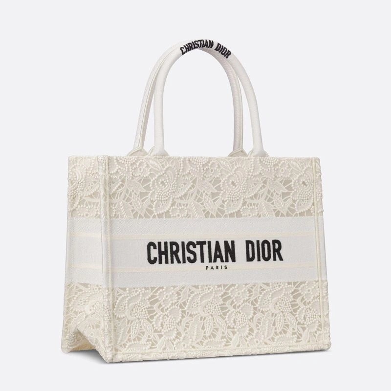 Dior Book Tote Macrame D-Lace Motif Canvas White - Image 3