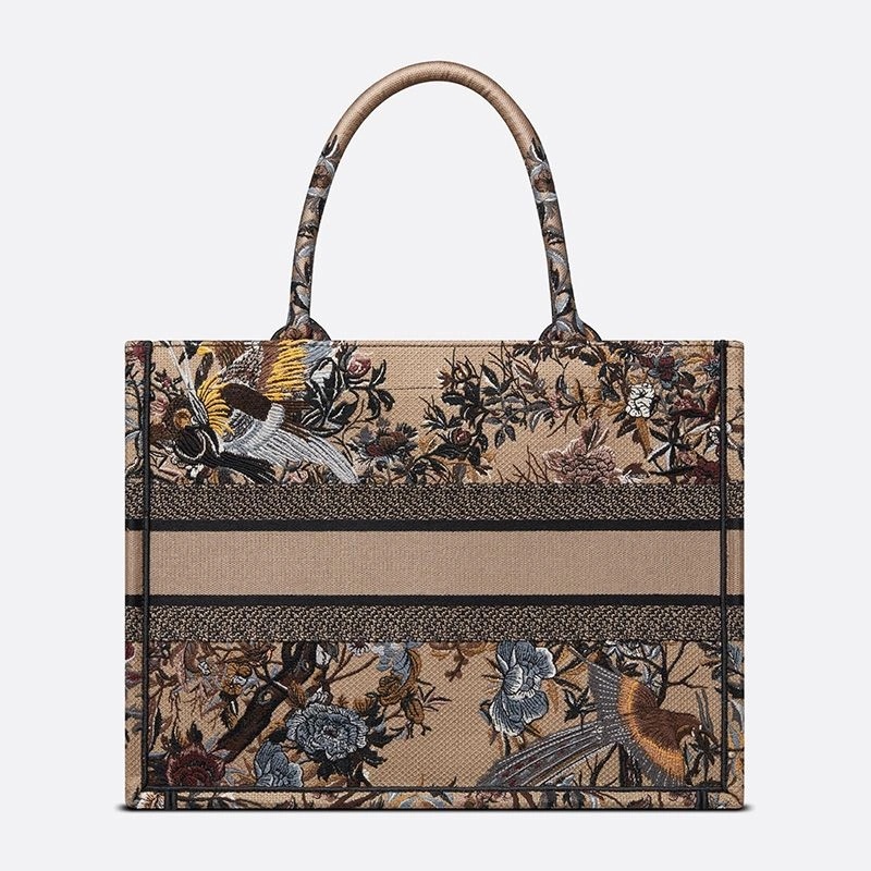 Dior Book Tote Jardin d'Hiver Motif Canvas Beige - Image 3