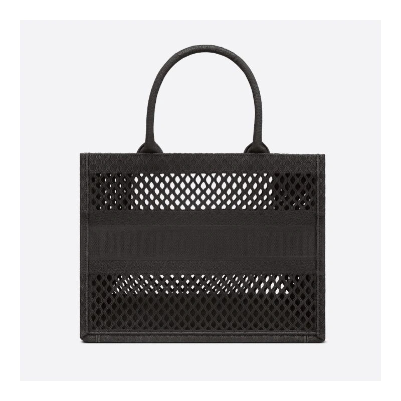 Dior Book Tote Mesh Motif Canvas Black - Image 3