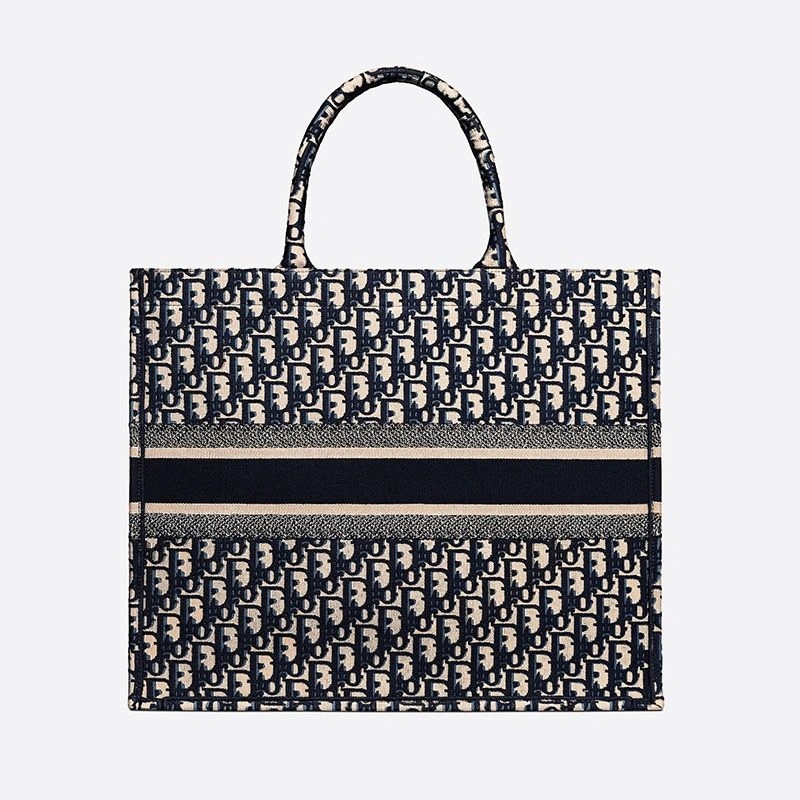 Dior Book Tote Oblique Motif Canvas Blue - Image 3