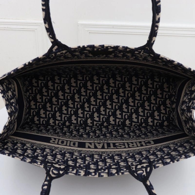 Dior Book Tote Oblique Motif Canvas Blue - Image 4