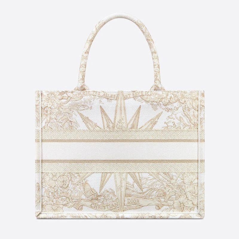 Dior Book Tote Reve d'Infini Motif Canvas White - Image 3
