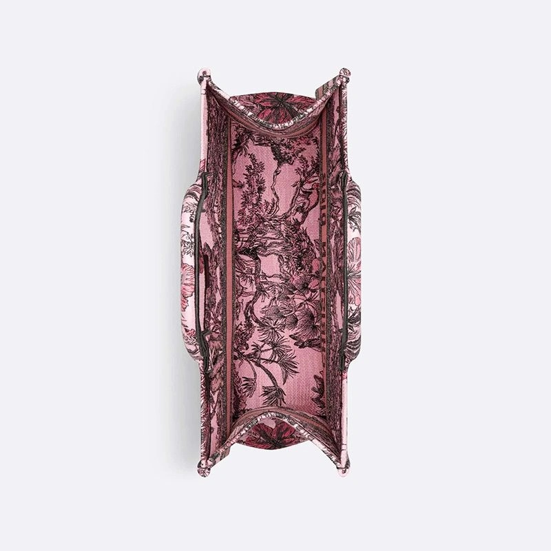 Dior Book Tote Toile De Jouy Voyage Motif Canvas Pink - Image 4