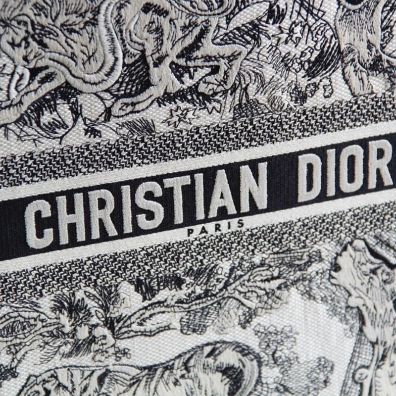 Dior Book Tote Toile De Jouy Motif Canvas Black - Image 4