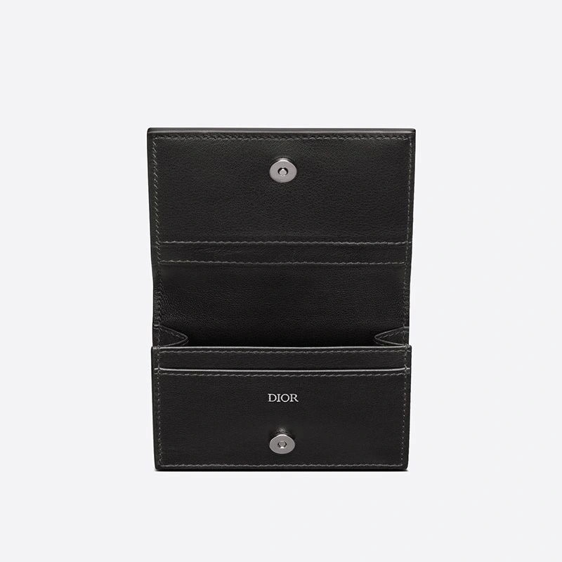 Dior Business Card Holder CD Diamond Motif Canvas Black - Image 3