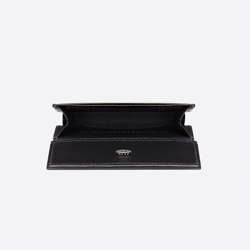 Dior Business Card Holder CD Diamond Motif Canvas Black - Image 4