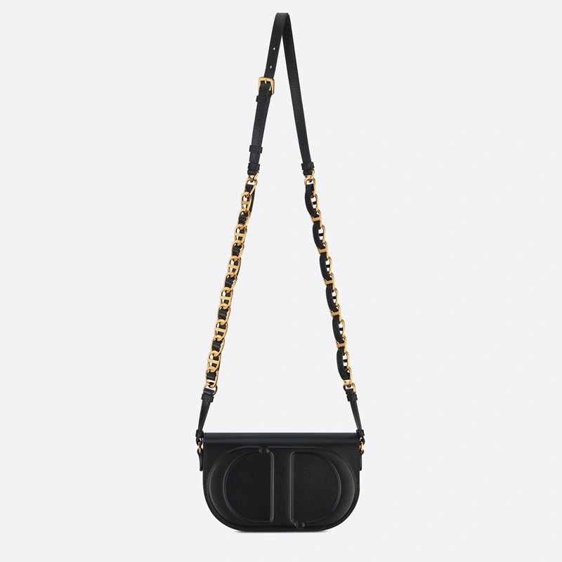 Mini Dior CD Signature Messenger Box Calfskin Black - Image 5