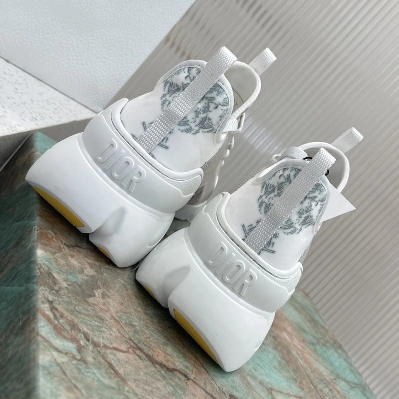Dior D-Connect Sneakers Women Reve d'Infini Motif Technical Fabric White Beige - Image 3
