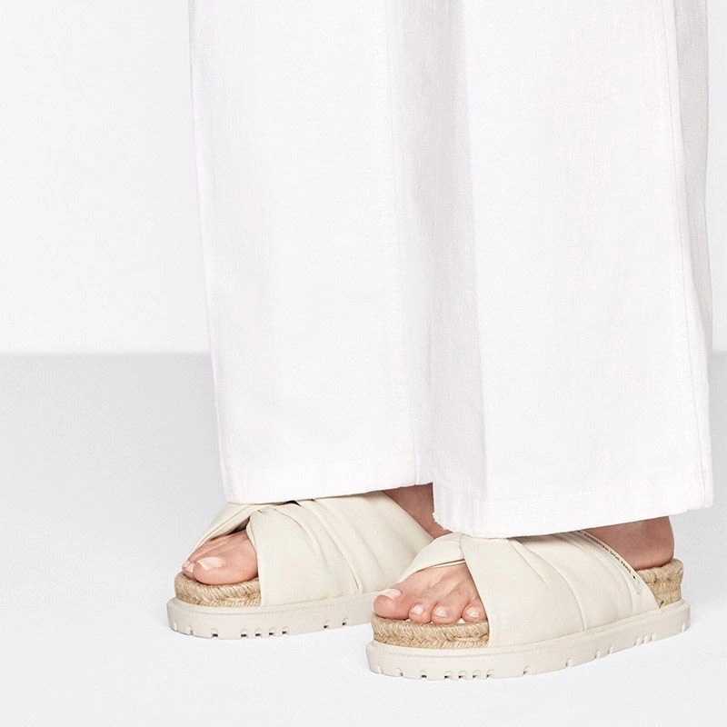 Dior Dtwist Slides Women Cannage Lambskin White - Image 4