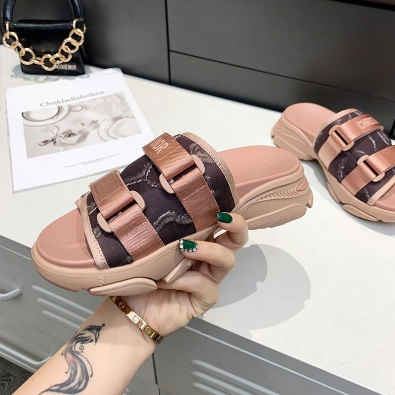 Dior D-Wander Slides Women Camouflage Technical Fabric Pink - Image 3
