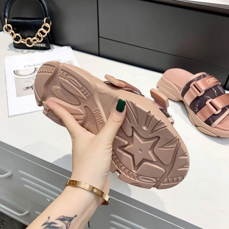 Dior D-Wander Slides Women Camouflage Technical Fabric Pink - Image 4