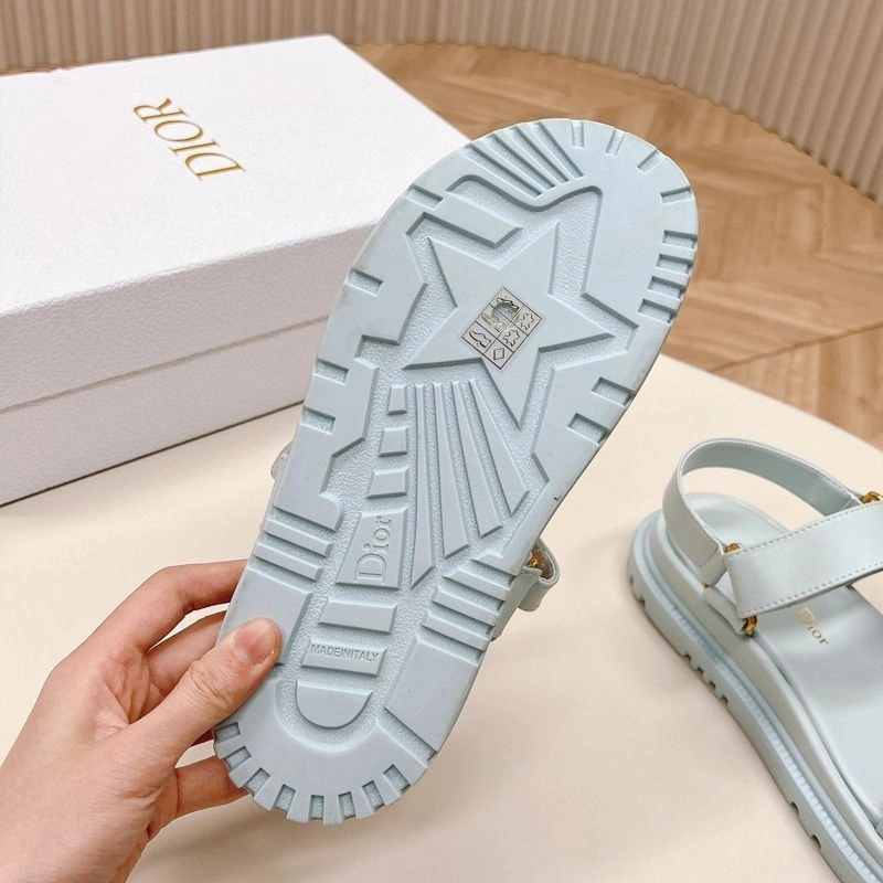 Dior D-Wave Sandals Women Calfskin Light Blue - Image 4