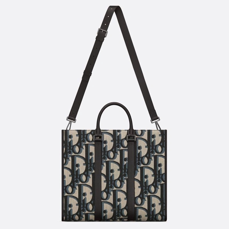 Dior East-West Tote Maxi Oblique Motif Canvas Blue - Image 5