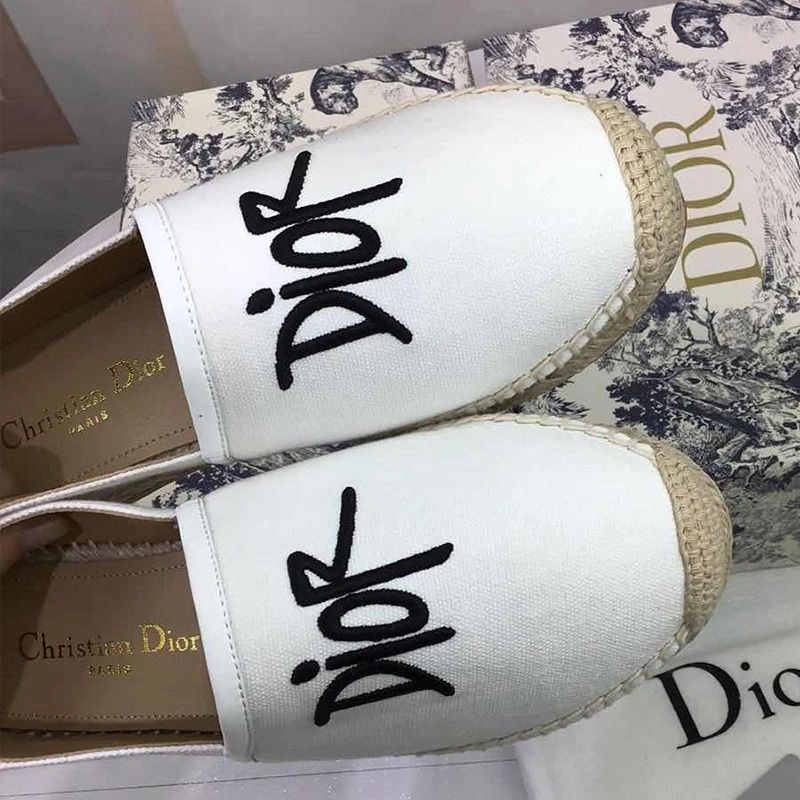 Dior Granville Espadrilles Women Shawn Logo Motif Canvas White - Image 3