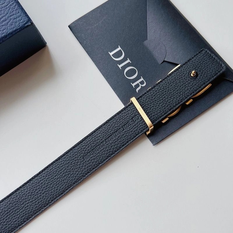 Dior Italic Buckle Reversible Belt Oblique Motif Canvas Navy Blue - Image 4