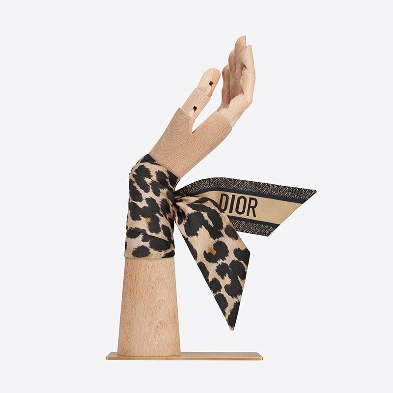 Dior Mitzah Twill Mizza Motif Silk Beige - Image 3