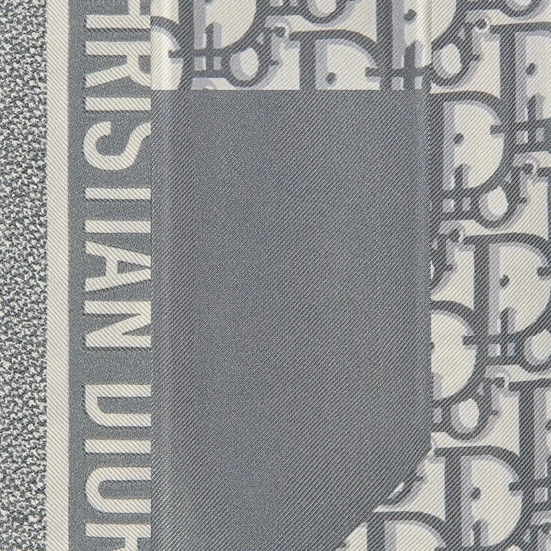 Dior Mitzah Twill Oblique Motif Silk Grey - Image 3