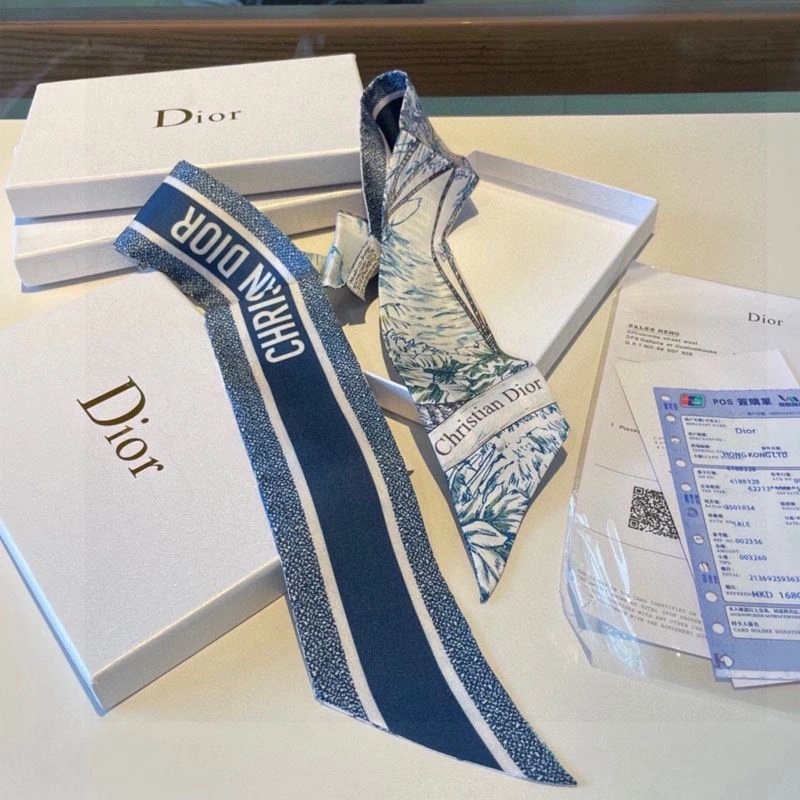 Dior Mitzah Twill Reve d'Infini Motif Silk Blue - Image 3