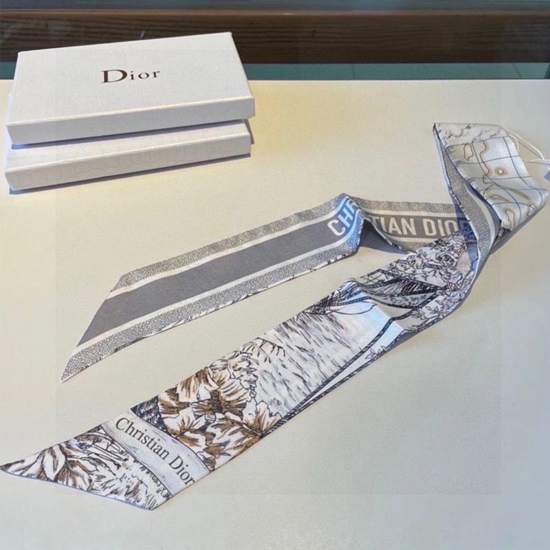 Dior Mitzah Twill Reve d'Infini Motif Silk Grey - Image 3