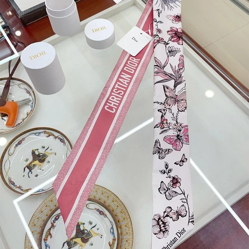 Dior Mitzah Twill Toile de Jouy Mexico Motif Silk White Pink - Image 3