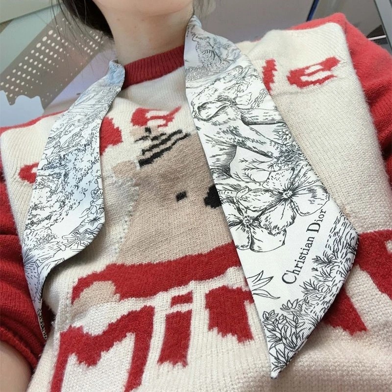 Dior Mitzah Twill Toile de Jouy Voyage Motif Silk White - Image 3