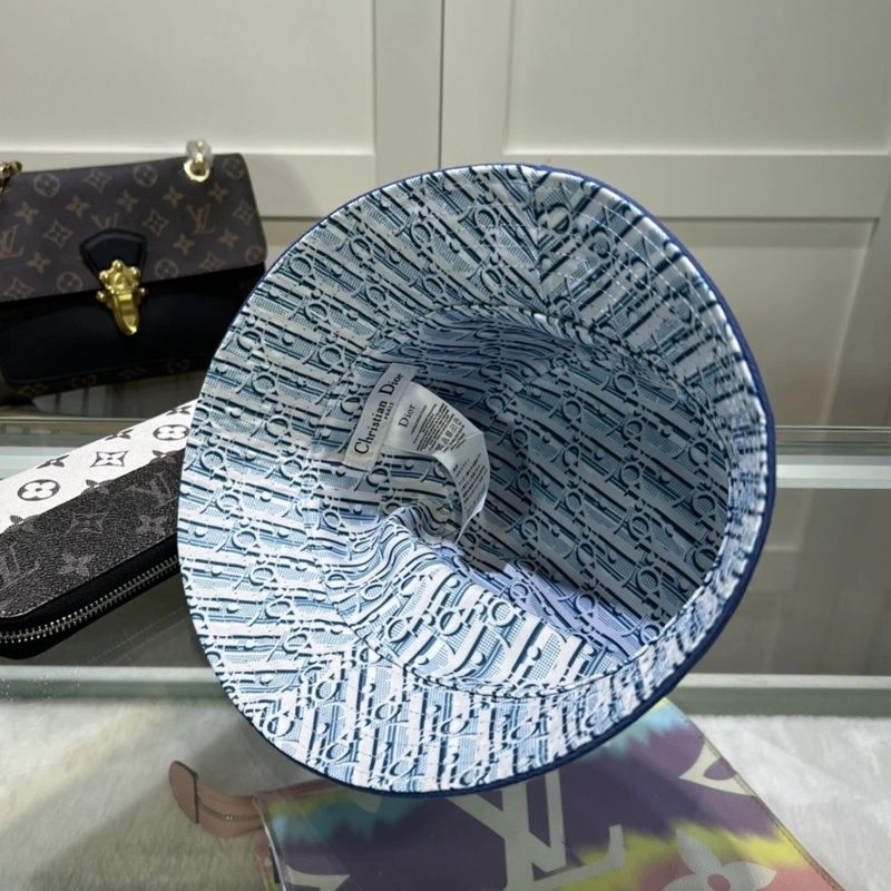 Dior Reversible Bucket Hat Dior Oblique Motif Cotton Blue - Image 3