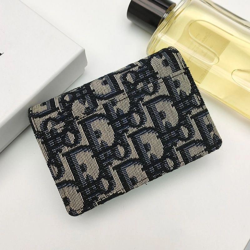 Dior Saddle Flap Card Holder Oblique Motif Canvas Blue - Image 3