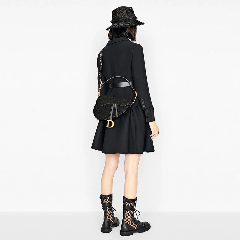 Dior Saddle Bag Oblique Motif Canvas Black - Image 5