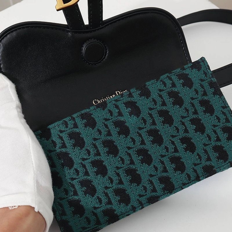 Dior Saddle Belt Pouch Oblique Motif Canvas Green - Image 4