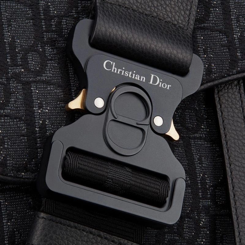 Dior Saddle Crossbody Oblique Motif Canvas Black - Image 4