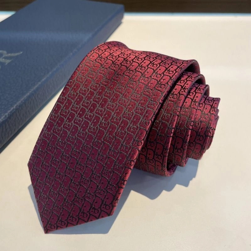 Dior Tie Oblique Motif Silk Red - Image 4