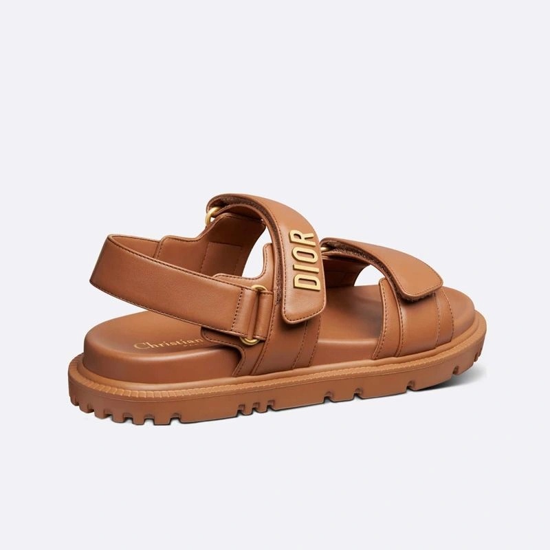 DiorAct Sandals Women Calfskin Brown - Image 3