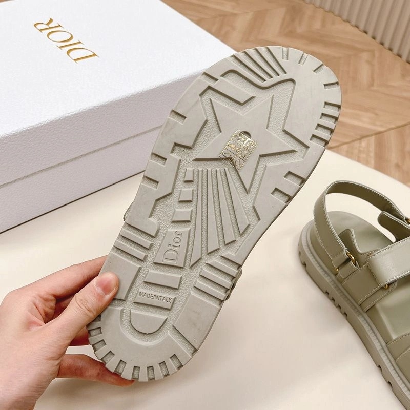 DiorAct Sandals Women Calfskin Grey - Image 4