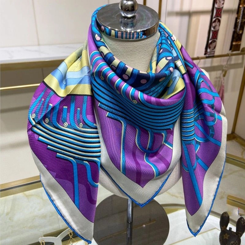 Hermes Alternateur Double Face Scarf 90 In Purple - Image 3