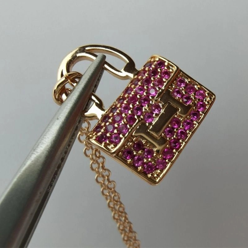 Hermes Constance Amulette Pendant Necklace In Pink - Image 3