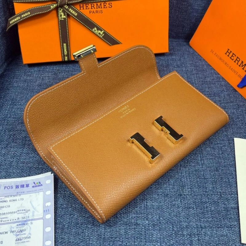 Hermes Constance Wallet Epsom Leather Gold Hardware In Brown - Image 3