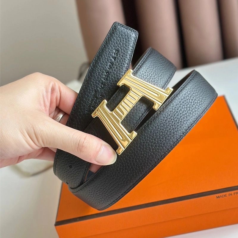 Hermes H Take Off 32 Reversible Belt Togo Leather In Black - Image 3