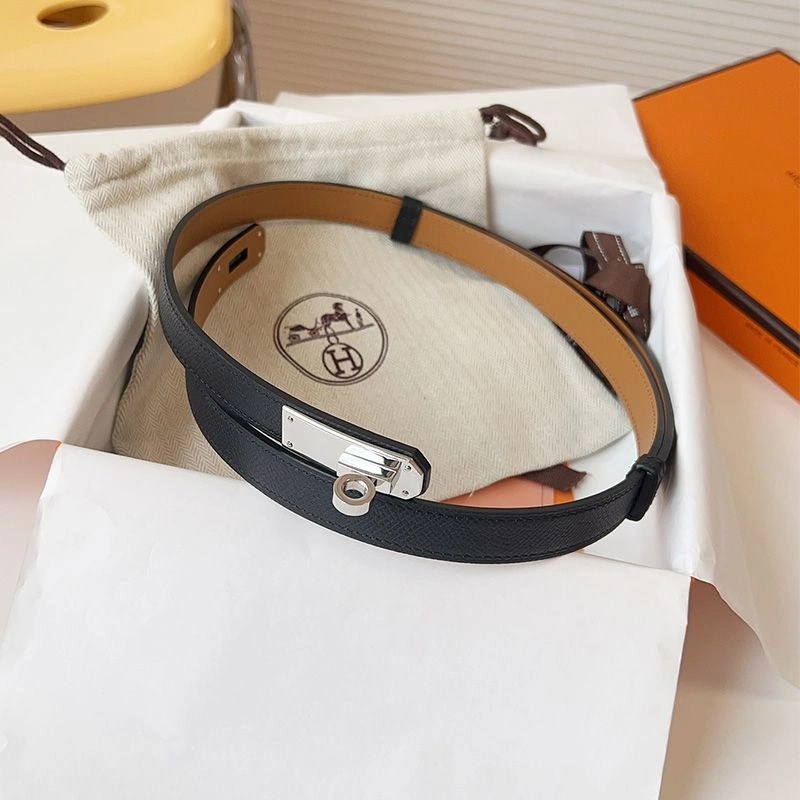 Hermes Kelly 18 Belt Espom Calfskin In Black Silver - Image 3