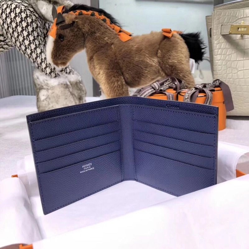 Hermes MC? Copernic Compact Wallet Epsom Calfskin In Navy Blue - Image 3