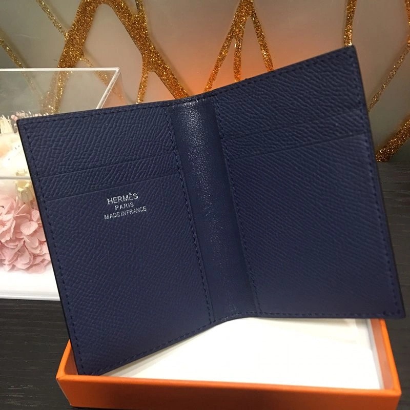 Hermes MC? Euclide Card Holder Epsom Calfskin In Navy Blue - Image 3